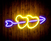 Hearts with Arrow Crush In Love Flex Silicone LED Sign (Neon-Style, LED Technology) - LED Gift Works