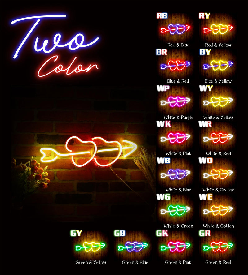Hearts with Arrow Crush In Love Flex Silicone LED Sign (Neon-Style, LED Technology) - LED Gift Works