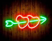 Hearts with Arrow Crush In Love Flex Silicone LED Sign (Neon-Style, LED Technology) - LED Gift Works