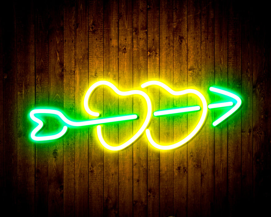 Hearts with Arrow Crush In Love Flex Silicone LED Sign (Neon-Style, LED Technology) - Way Up Gifts