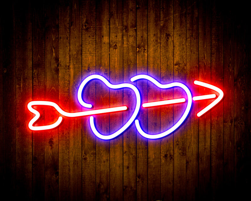 Hearts with Arrow Crush In Love Flex Silicone LED Sign (Neon-Style, LED Technology) - LED Gift Works