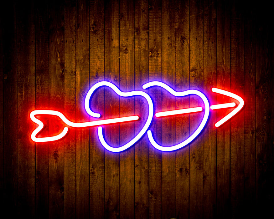Hearts with Arrow Crush In Love Flex Silicone LED Sign (Neon-Style, LED Technology) - Way Up Gifts