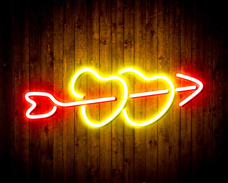 Hearts with Arrow Crush In Love Flex Silicone LED Sign (Neon-Style, LED Technology) - LED Gift Works