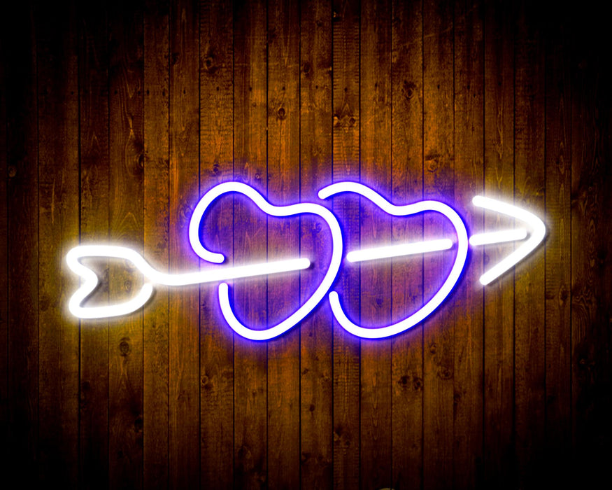 Hearts with Arrow Crush In Love Flex Silicone LED Sign (Neon-Style, LED Technology) - Way Up Gifts