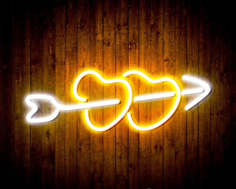 Hearts with Arrow Crush In Love Flex Silicone LED Sign (Neon-Style, LED Technology) - LED Gift Works