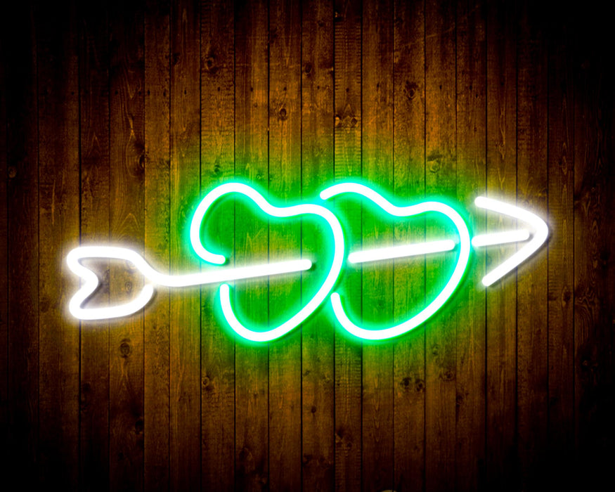 Hearts with Arrow Crush In Love Flex Silicone LED Sign (Neon-Style, LED Technology) - Way Up Gifts