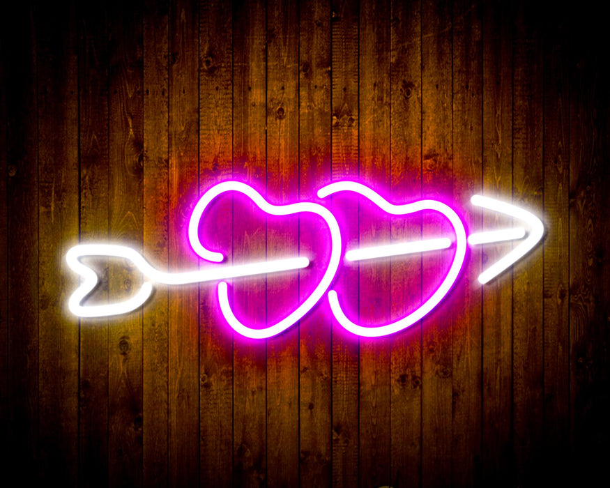 Hearts with Arrow Crush In Love Flex Silicone LED Sign (Neon-Style, LED Technology) - Way Up Gifts