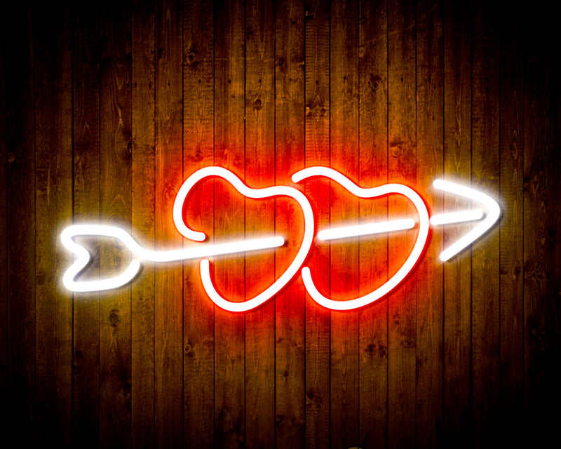 Hearts with Arrow Crush In Love Flex Silicone LED Sign (Neon-Style, LED Technology) - LED Gift Works