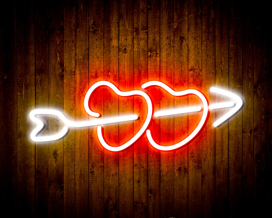 Hearts with Arrow Crush In Love Flex Silicone LED Sign (Neon-Style, LED Technology) - Way Up Gifts
