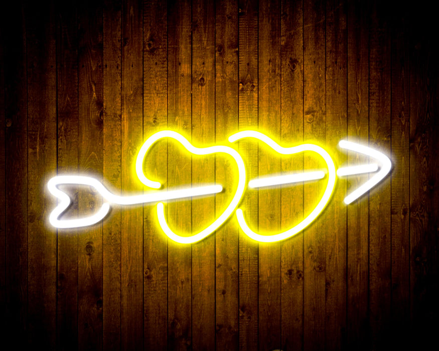 Hearts with Arrow Crush In Love Flex Silicone LED Sign (Neon-Style, LED Technology) - Way Up Gifts