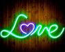 Love with Heart Flex Silicone LED Sign (Neon-Style, LED Technology) - Way Up Gifts