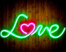 Love with Heart Flex Silicone LED Sign (Neon-Style, LED Technology) - Way Up Gifts