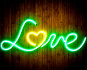 Love with Heart Flex Silicone LED Sign (Neon-Style, LED Technology) - LED Gift Works