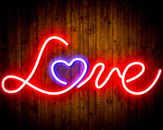 Love with Heart Flex Silicone LED Sign (Neon-Style, LED Technology) - LED Gift Works