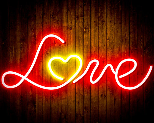 Love with Heart Flex Silicone LED Sign (Neon-Style, LED Technology) - Way Up Gifts