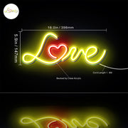 Love with Heart Flex Silicone LED Sign (Neon-Style, LED Technology) - LED Gift Works
