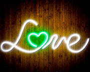 Love with Heart Flex Silicone LED Sign (Neon-Style, LED Technology) - LED Gift Works