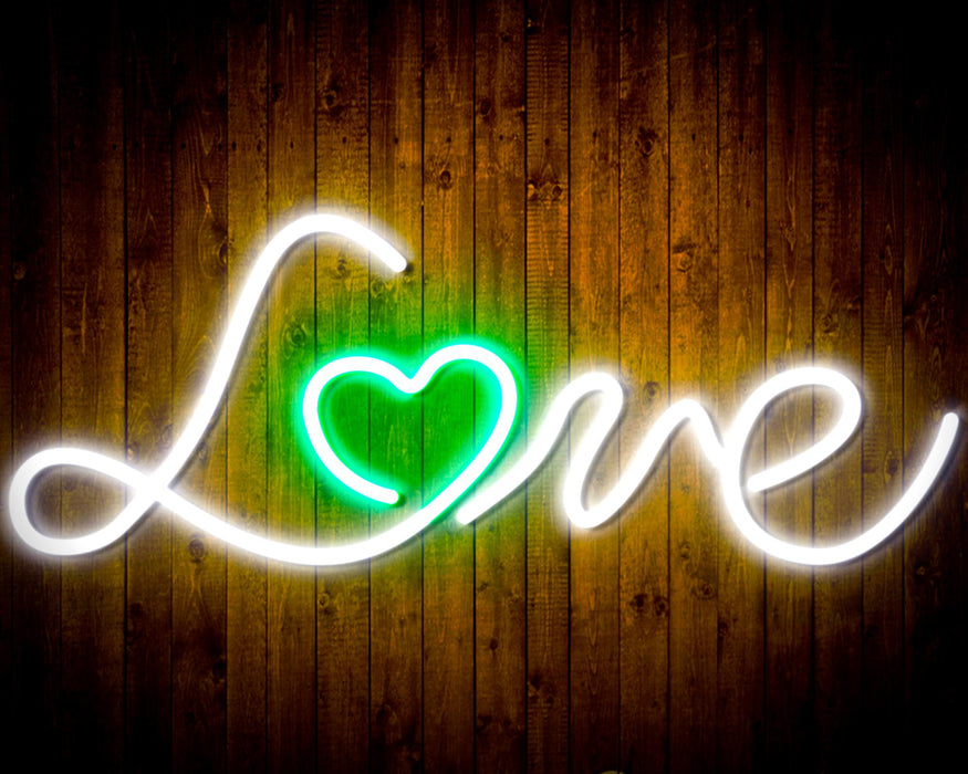 Love with Heart Flex Silicone LED Sign (Neon-Style, LED Technology) - Way Up Gifts