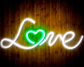 Love with Heart Flex Silicone LED Sign (Neon-Style, LED Technology) - Way Up Gifts