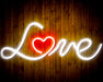 Love with Heart Flex Silicone LED Sign (Neon-Style, LED Technology) - Way Up Gifts