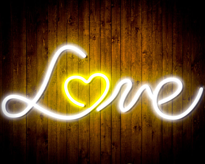 Love with Heart Flex Silicone LED Sign (Neon-Style, LED Technology) - Way Up Gifts