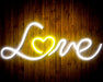 Love with Heart Flex Silicone LED Sign (Neon-Style, LED Technology) - Way Up Gifts