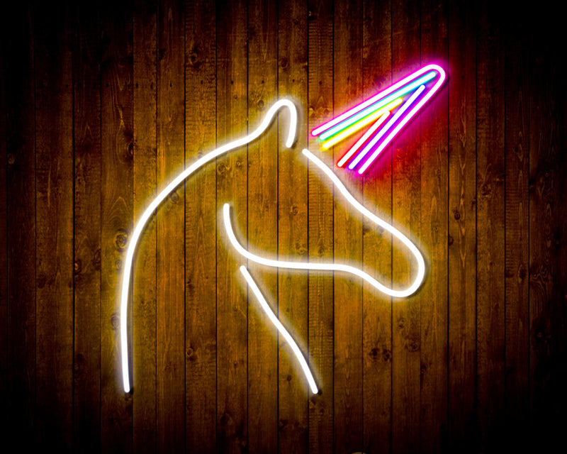 Unicorn with Magical Alicorn Horn Flex Silicone LED Sign (Neon-Style, LED Technology) - LED Gift Works