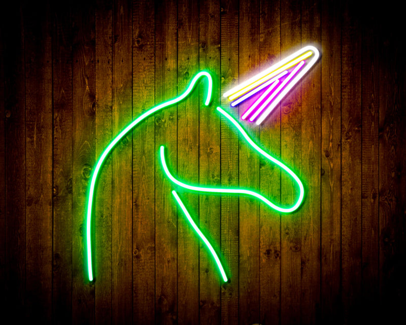 Unicorn with Magical Alicorn Horn Flex Silicone LED Sign (Neon-Style, LED Technology) - LED Gift Works