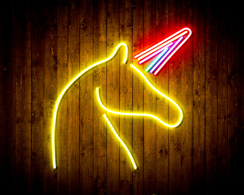 Unicorn with Magical Alicorn Horn Flex Silicone LED Sign (Neon-Style, LED Technology) - LED Gift Works