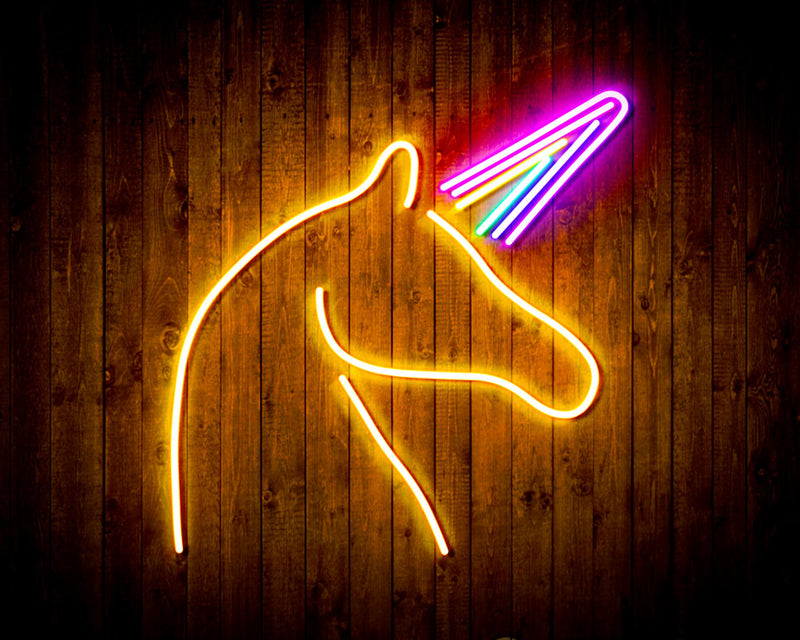 Unicorn with Magical Alicorn Horn Flex Silicone LED Sign (Neon-Style, LED Technology) - LED Gift Works