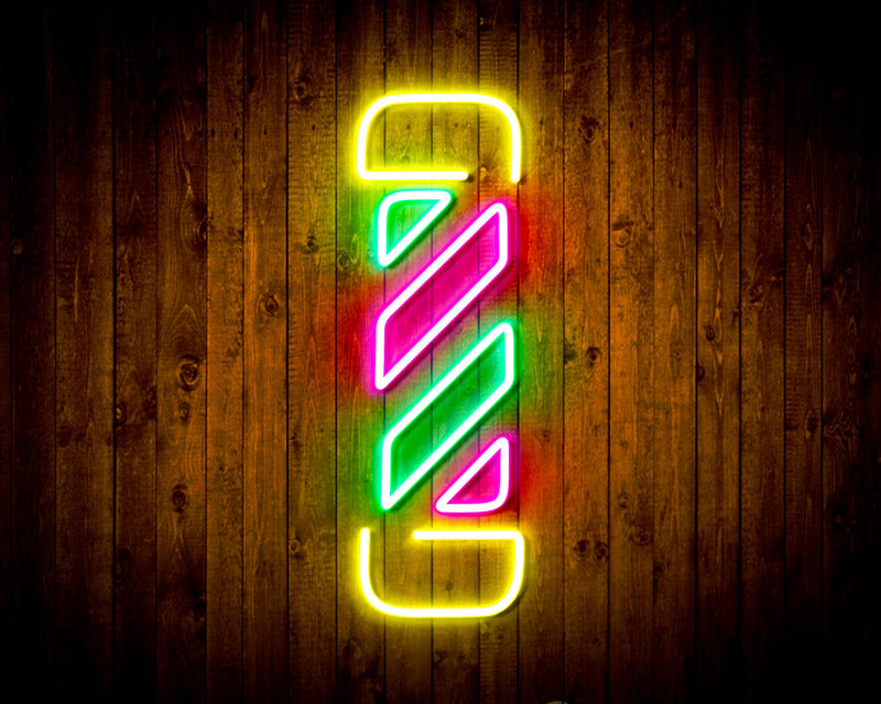 Barber Shop Pole Flex Silicone LED Sign (Neon-Style, LED Technology) - LED Gift Works
