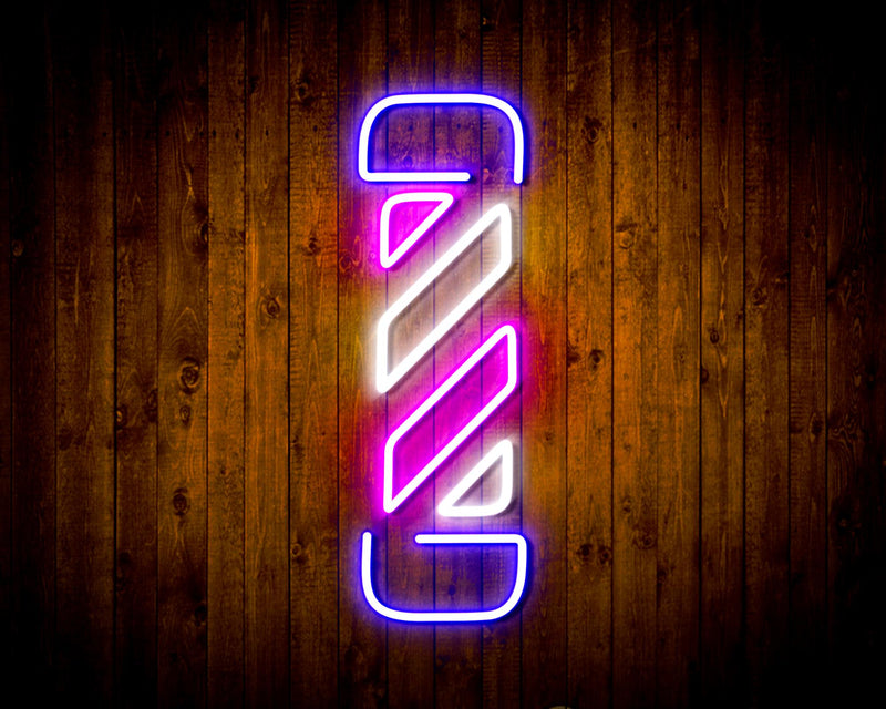 Barber Shop Pole Flex Silicone LED Sign (Neon-Style, LED Technology) - LED Gift Works