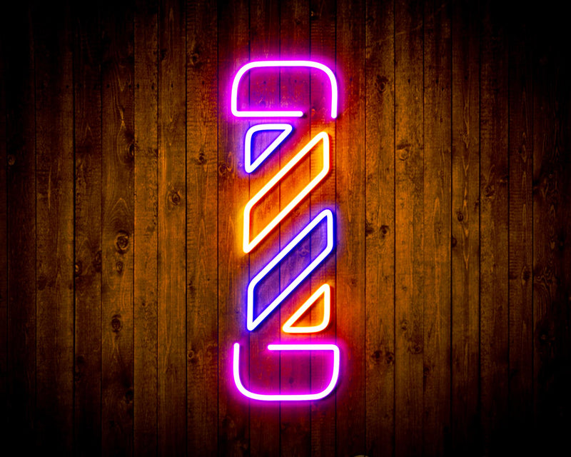 Barber Shop Pole Flex Silicone LED Sign (Neon-Style, LED Technology) - LED Gift Works