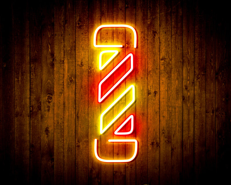 Barber Shop Pole Flex Silicone LED Sign (Neon-Style, LED Technology) - LED Gift Works