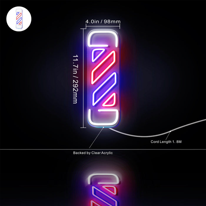 Barber Shop Pole Flex Silicone LED Sign (Neon-Style, LED Technology) - Way Up Gifts