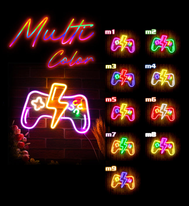 Gamer Gift Video Game Controller Flex Silicone LED Sign (Neon-Style, LED Technology) - Way Up Gifts