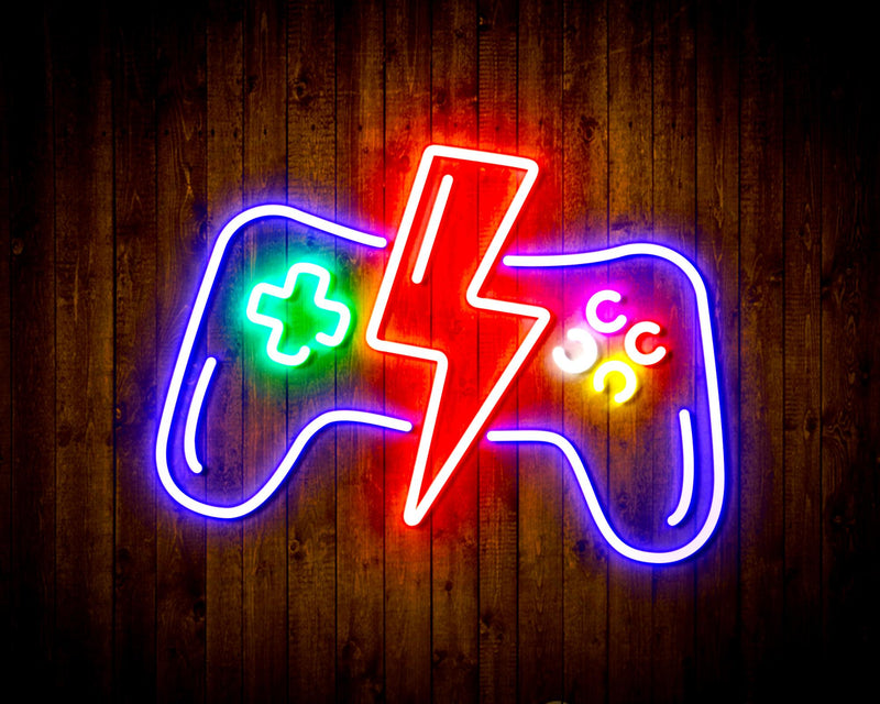 Game Controller Signs Gamer Gift Video Game Controller Flex Silicone LED Sign (Neon-Style, L ...