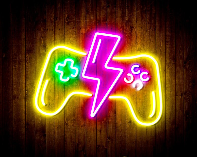 Led Gif Gamer Gamer Gift Video Game Controller Flex Silicone LED Sign (Neon-Style, L ...