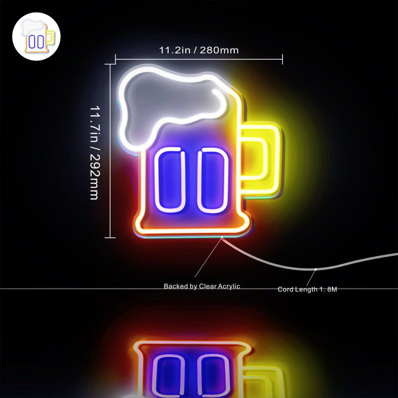 Beer Mug Flex Silicone LED Sign (Neon-Style, LED Technology) - LED Gift Works