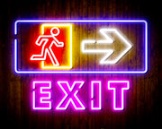 Exit Sign with Arrow Flex Silicone LED Sign (Neon-Style, LED Technology) - LED Gift Works