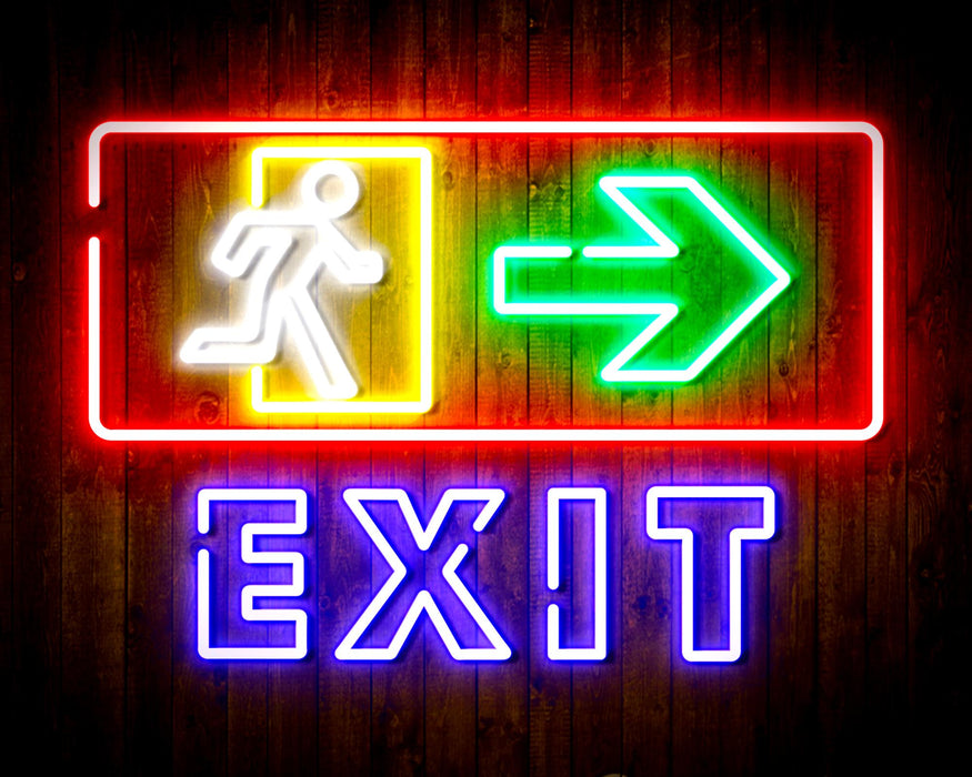 Exit Sign with Arrow Flex Silicone LED Sign (Neon-Style, LED Technology) - Way Up Gifts