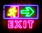 Exit Sign with Arrow Flex Silicone LED Sign (Neon-Style, LED Technology) - LED Gift Works