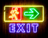 Exit Sign with Arrow Flex Silicone LED Sign (Neon-Style, LED Technology) - Way Up Gifts