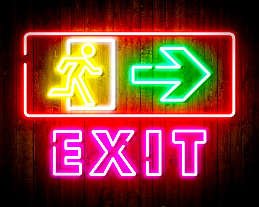 Exit Sign with Arrow Flex Silicone LED Sign (Neon-Style, LED Technology) - Way Up Gifts
