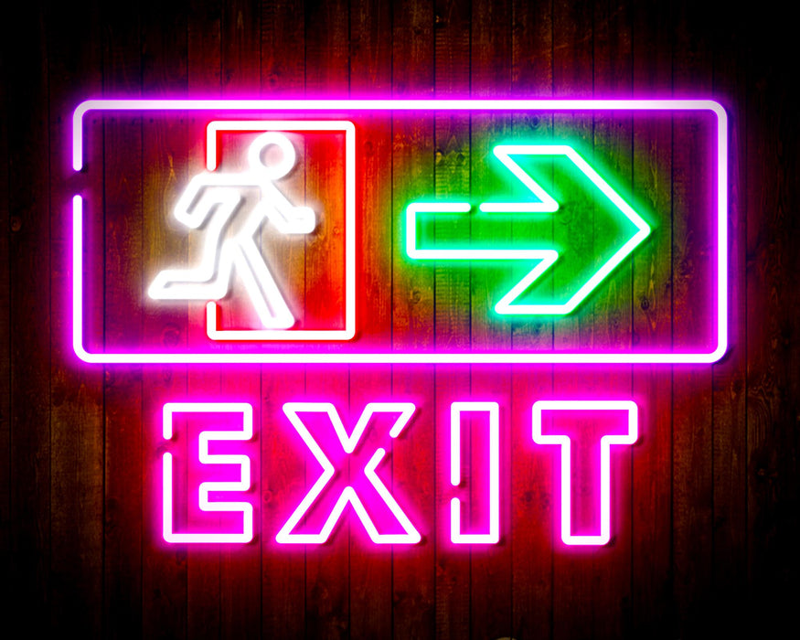 Exit Sign with Arrow Flex Silicone LED Sign (Neon-Style, LED Technology) - Way Up Gifts
