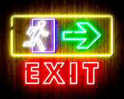 Exit Sign with Arrow Flex Silicone LED Sign (Neon-Style, LED Technology) - LED Gift Works