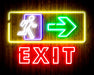 Exit Sign with Arrow Flex Silicone LED Sign (Neon-Style, LED Technology) - Way Up Gifts