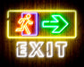 Exit Sign with Arrow Flex Silicone LED Sign (Neon-Style, LED Technology) - Way Up Gifts