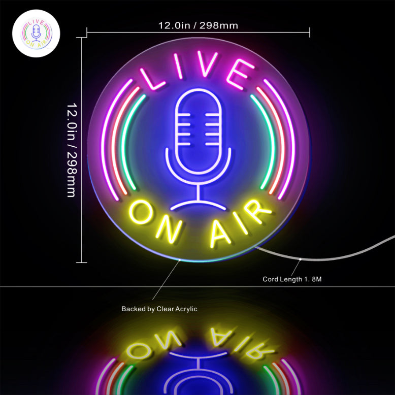 Live On Air Flex Silicone LED Sign (Neon-Style, LED Technology) - LED Gift Works