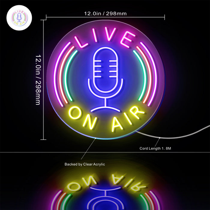 Live On Air Flex Silicone LED Sign (Neon-Style, LED Technology) - Way Up Gifts